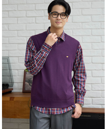 無地Vネックベスト