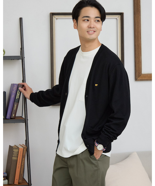 無地カーディガン