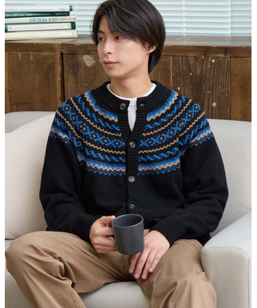 求心柄ニットカーディガン