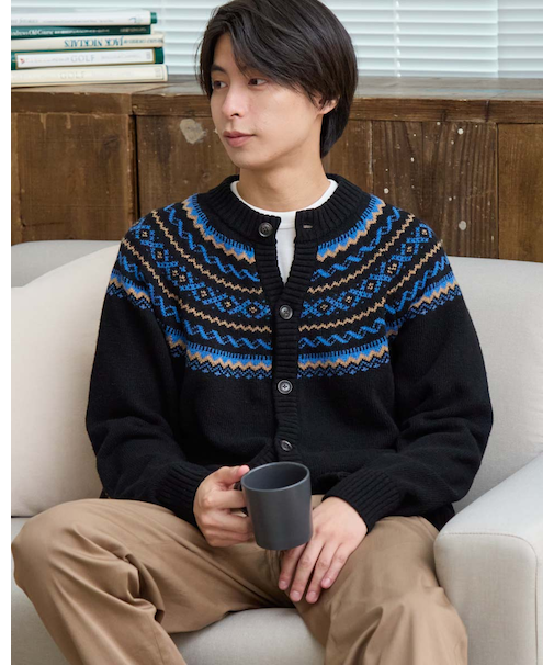 求心柄ニットカーディガン