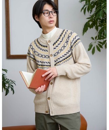 求心柄ニットカーディガン