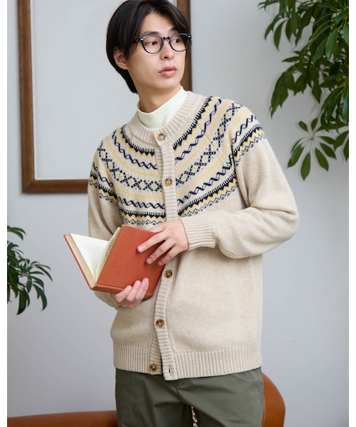 求心柄ニットカーディガン