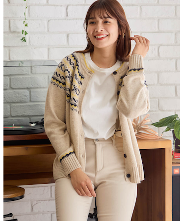 求心柄カーディガン