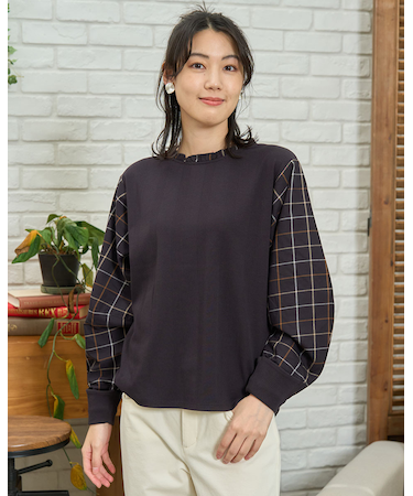 チェック切替プルオーバー