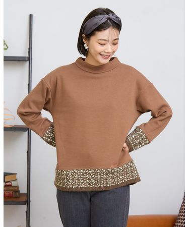 ニット付きプルオーバー