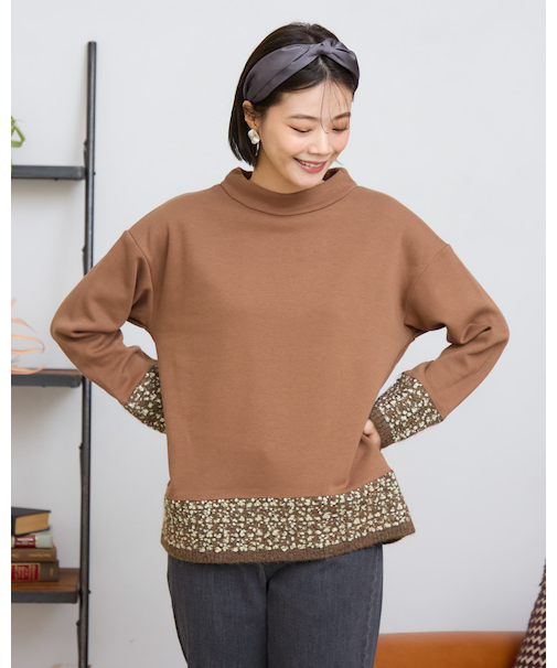 ニット付きプルオーバー