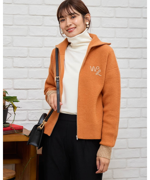 ZIPアップカーディガン