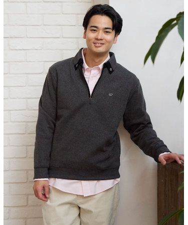 ハーフZIPスウェット