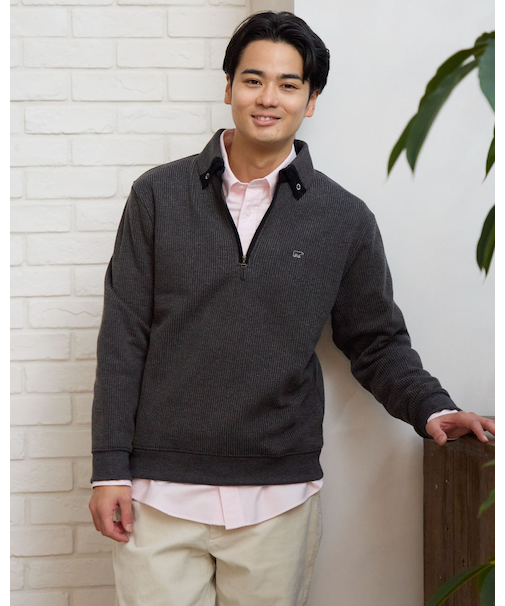 ハーフZIPスウェット