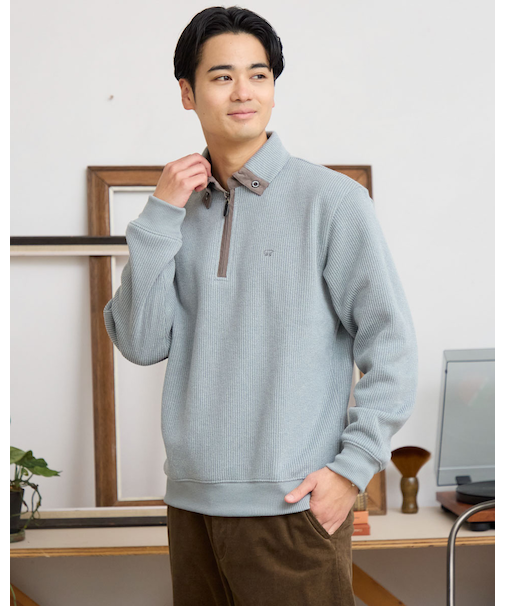 ハーフZIPスウェット