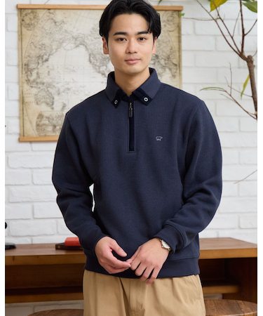 ハーフZIPスウェット