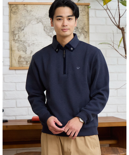 ハーフZIPスウェット