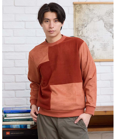 切替クルーネックスウェット