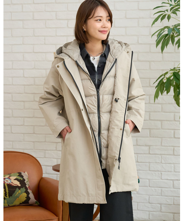 ダウンライナー付コート