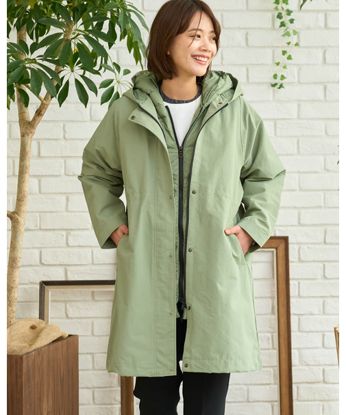 ダウンライナー付コート