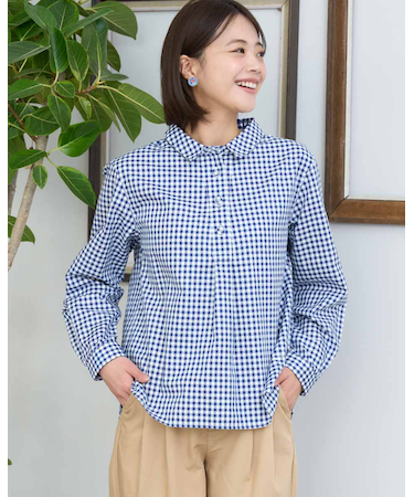 ギンガムチェックブラウス
