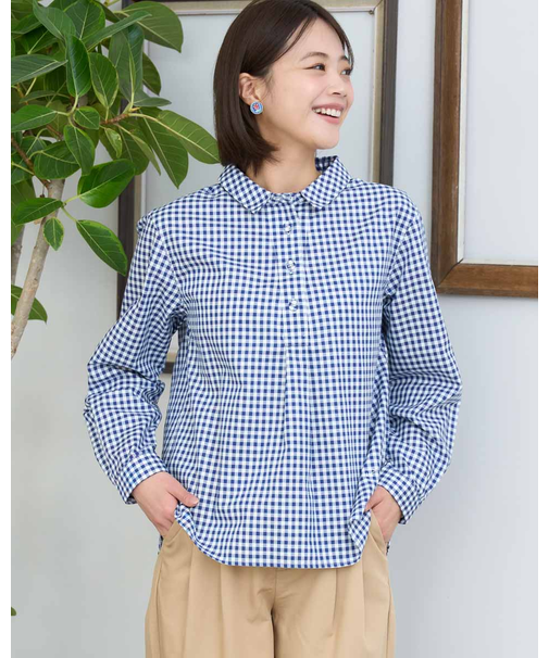 ギンガムチェックブラウス