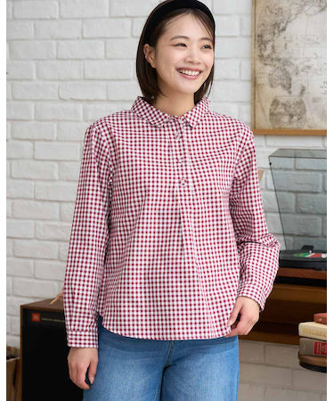 ギンガムチェックブラウス