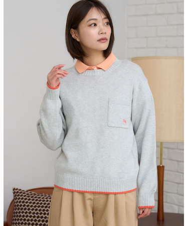 オーガニックッコットンGB刺繍ニット