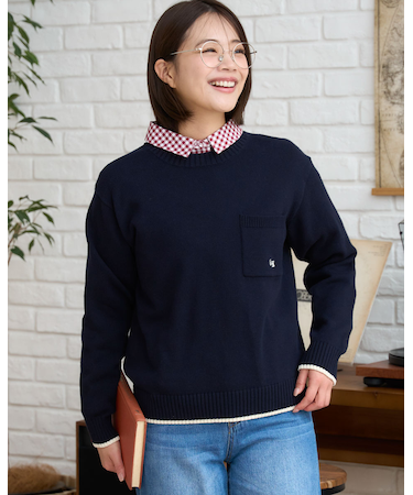 オーガニックッコットンGB刺繍ニット