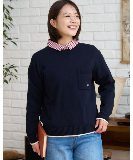 オーガニックッコットンGB刺繍ニット