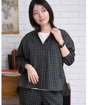 麻混チュニックシャツ