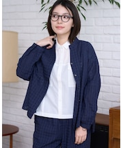 麻混チュニックシャツ