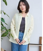 フレンチリネンストライプシャツ