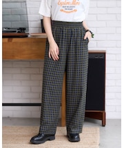 麻混ストレートパンツ