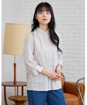 冷感ストライプシャツ