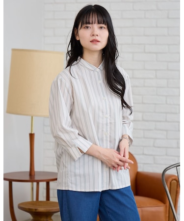 冷感ストライプシャツ