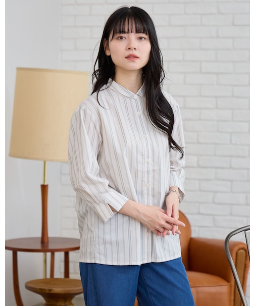 冷感ストライプシャツ
