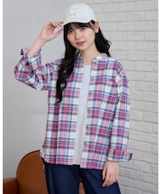 冷感チェックシャツ