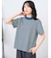 ハイネックボーダーTシャツ