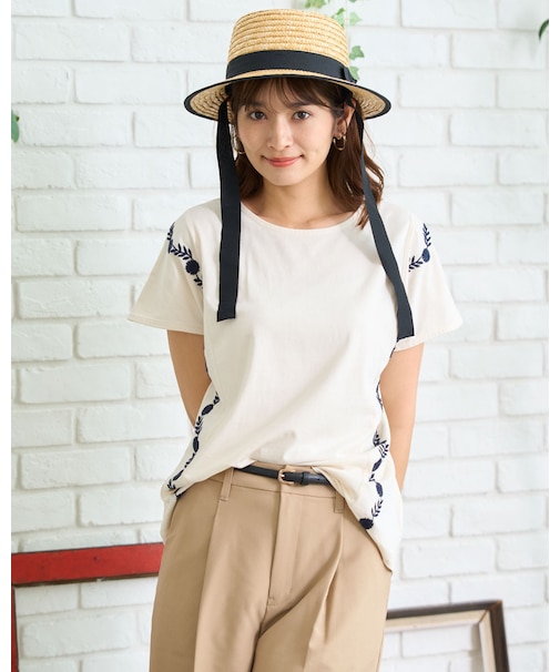 オーガニックコットン刺繍Tシャツ