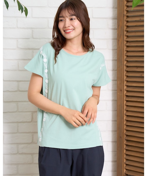 オーガニックコットン刺繍Tシャツ