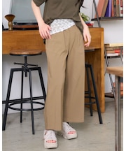 ストレッチリブ付ガウチョパンツ