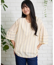 袖タックTシャツ
