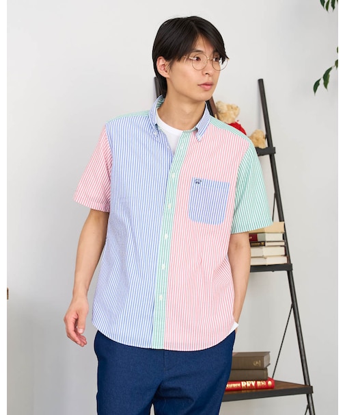 ストライプ半袖シャツ
