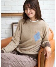 洗えるアーガイルニット