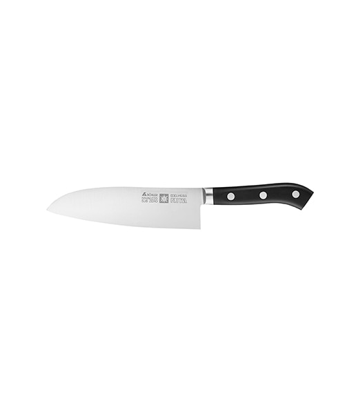 木屋　コスミック團十郎　ツバ付　鎌型 コスミック團十郎 鎌型包丁鍔付 三層 180mm｜ニホンバシキヤ ホンテン