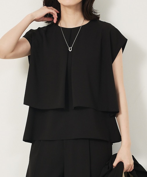【エニデイカセット・サマー】ジョーゼットタックフレアーブラウス