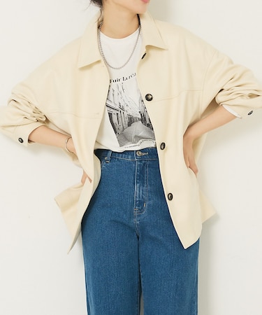 ソフトレザーライクブルゾン