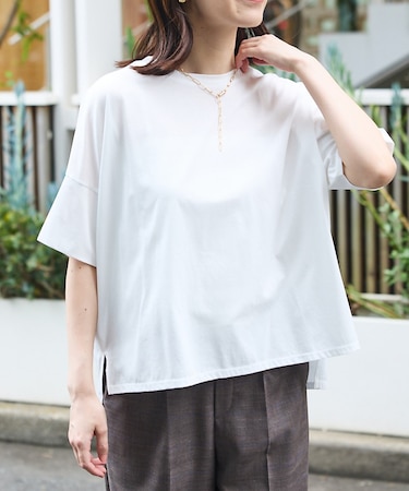 【大人の推しT!】シルケット天竺ワイドTシャツ