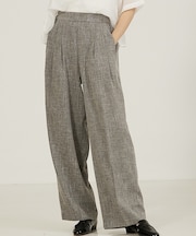【大人気半袖ジャケットにセットアップ対応!】リネンライクタックワイドパンツ/WE