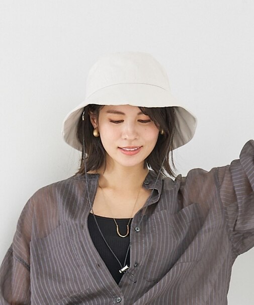 コットンナイロンハット(ストラップ付)