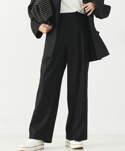 LEE掲載・セットアップ対応】メランジ調ストレートパンツ/リネンライク