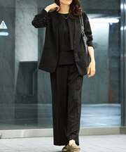 【２点セットアップ/エニデイカセット・サマー】ジョーゼット ジャケット＆パンツセ