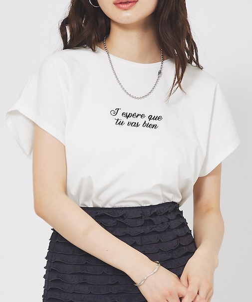 刺繍ロゴTシャツ