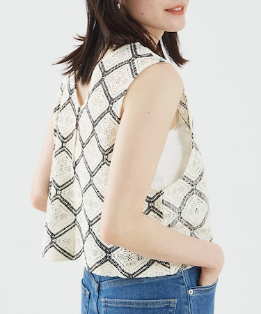 レース2WAYジレブラウス